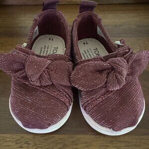 Toms Tiny Alpargata Glitter Flats